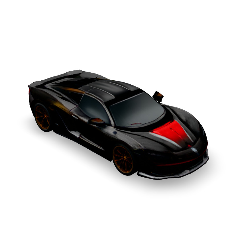 Sleek Black Supercar 3D Model Low-poly 3D model_2