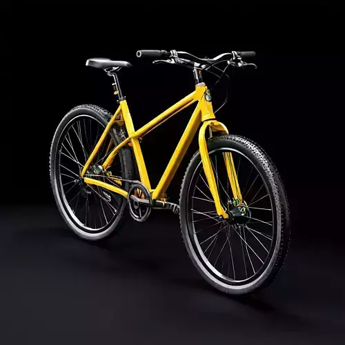 Realistic Yellow Mountain Bike 3D Model Low-poly 3D model