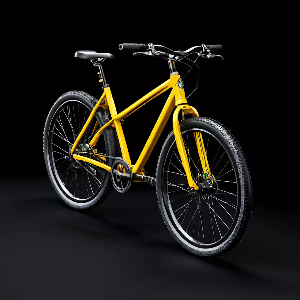 Realistic Yellow Mountain Bike 3D Model Low-poly 3D model_0