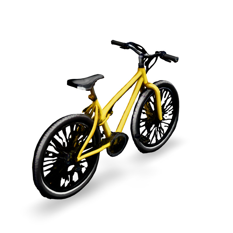 Realistic Yellow Mountain Bike 3D Model Low-poly 3D model_1