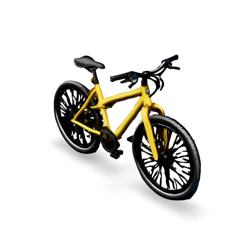 Realistic Yellow Mountain Bike 3D Model Low-poly 3D model_4