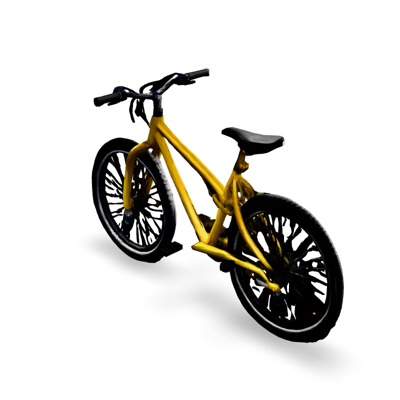 Realistic Yellow Mountain Bike 3D Model Low-poly 3D model_2