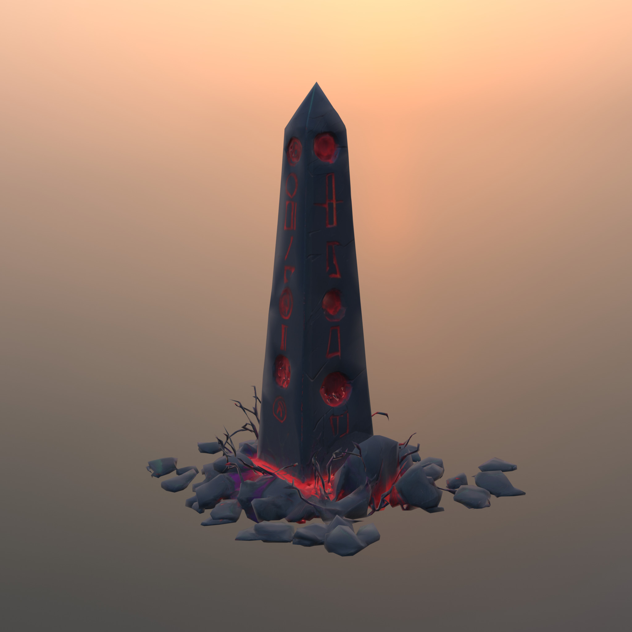 Stylized Game Asset - Dark Totem Low-poly 3D model_5