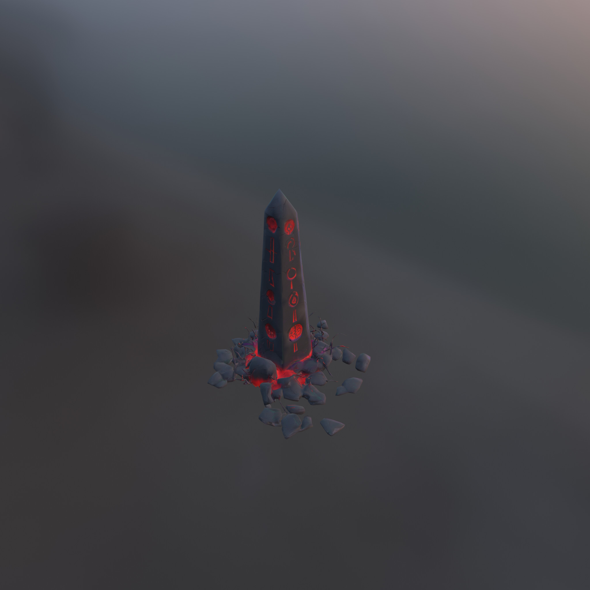 Stylized Game Asset - Dark Totem Low-poly 3D model_8