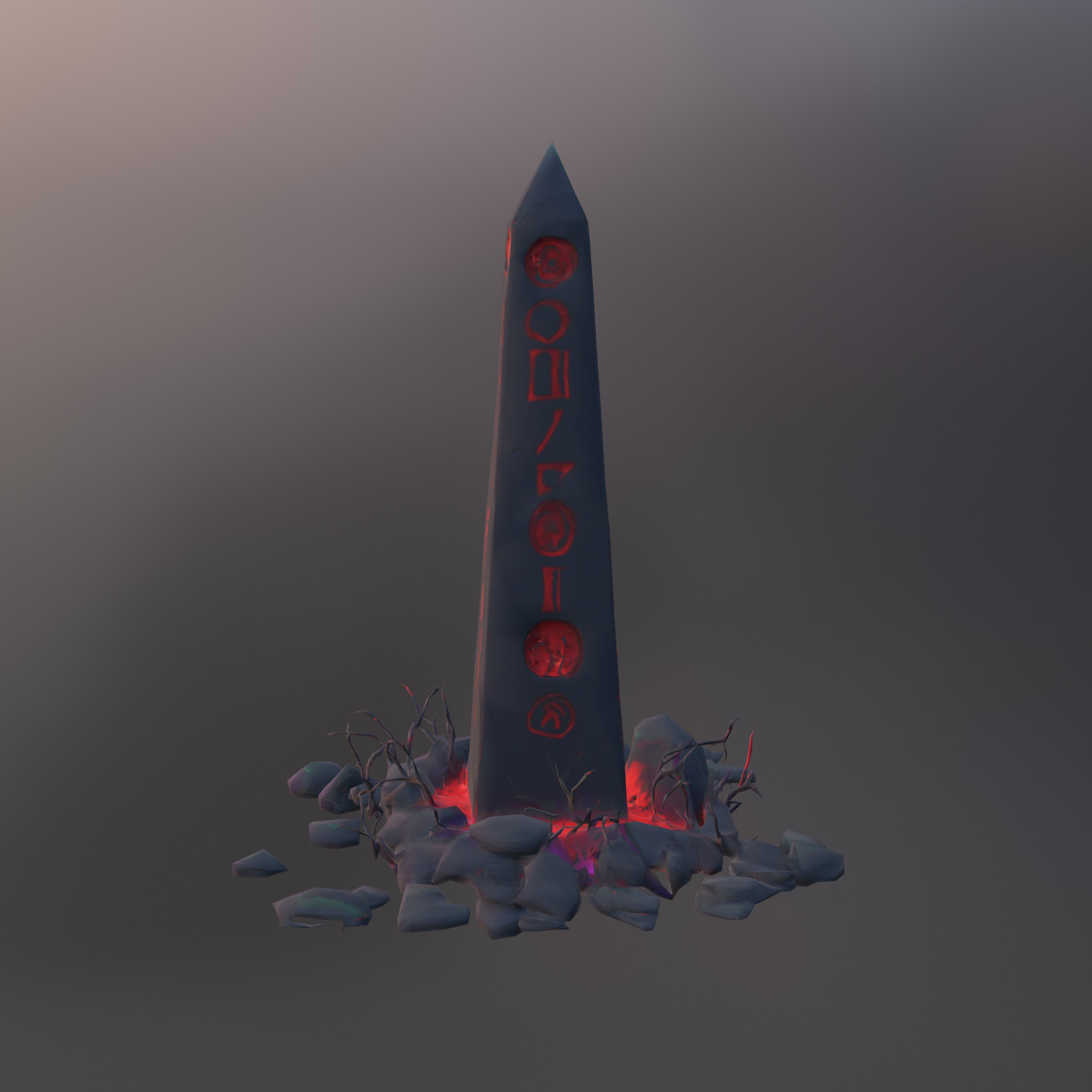 Stylized Game Asset - Dark Totem Low-poly 3D model_3