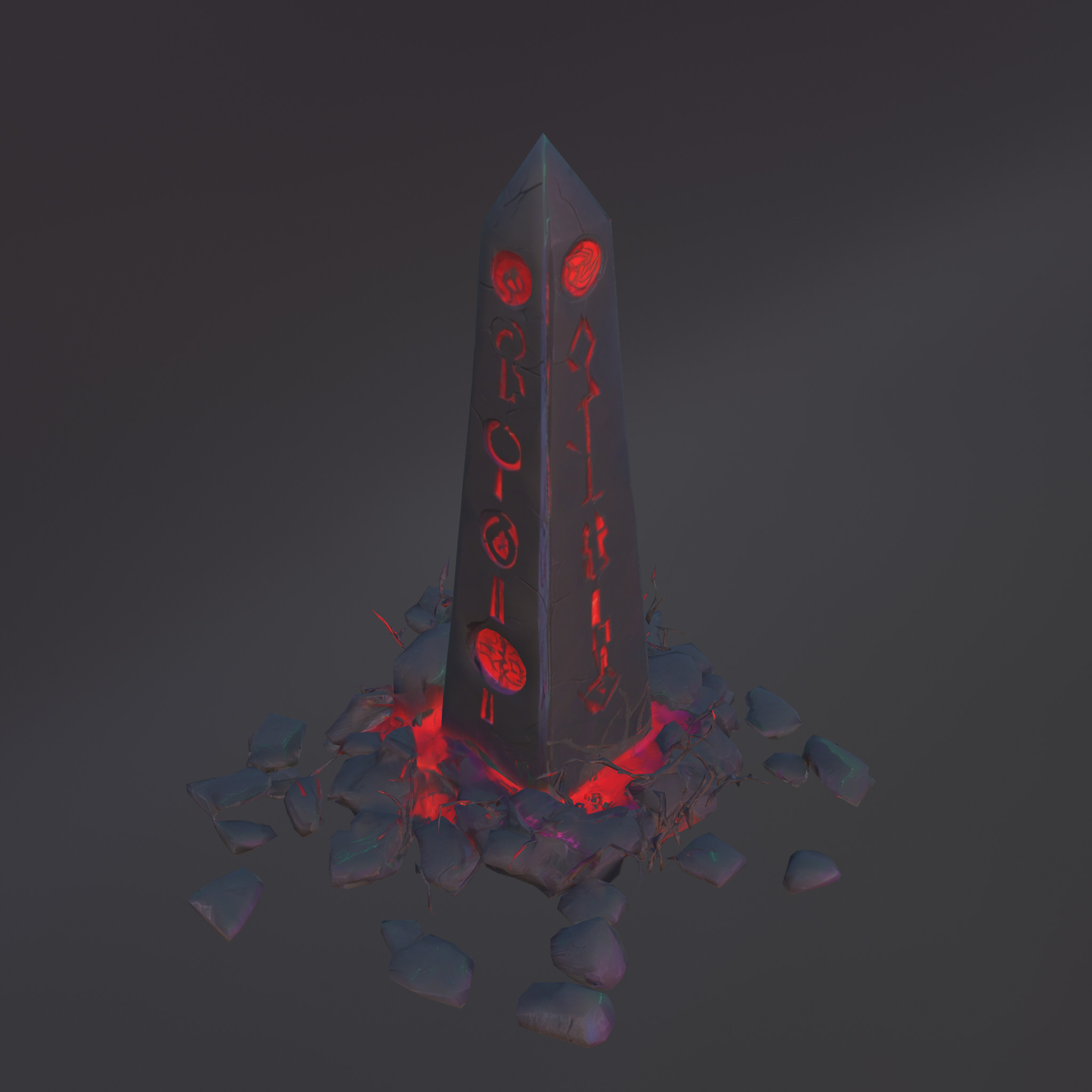 Stylized Game Asset - Dark Totem Low-poly 3D model_6
