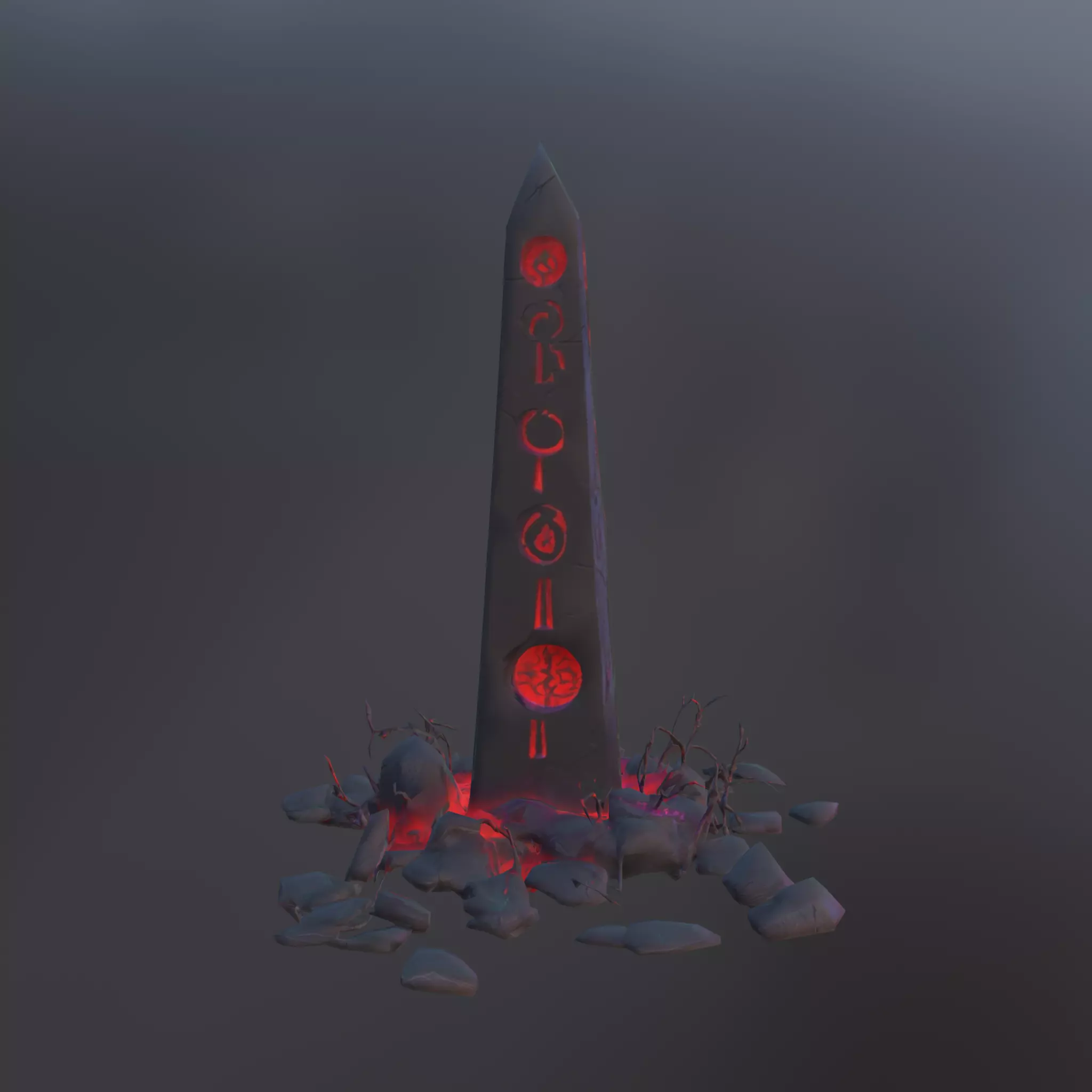 Stylized Game Asset - Dark Totem Low-poly 3D model_0