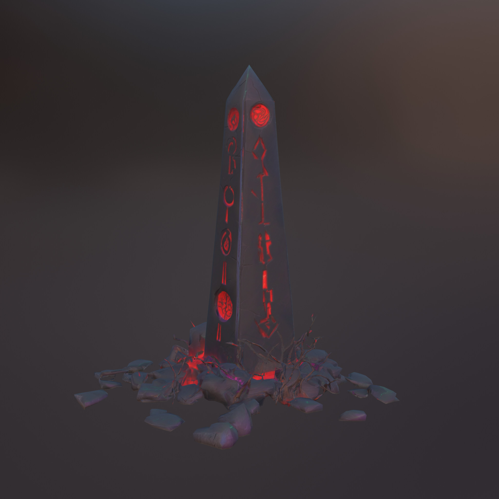 Stylized Game Asset - Dark Totem Low-poly 3D model_4