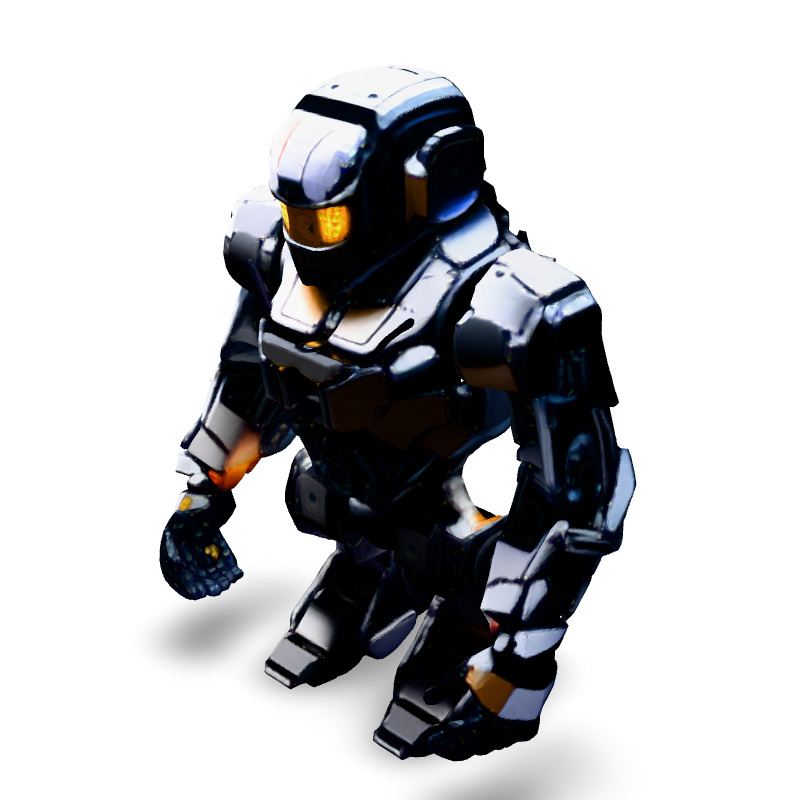SciFi Heavy Combat Robot Mech Low-poly 3D model_1
