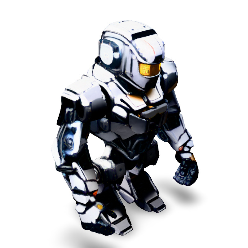 SciFi Heavy Combat Robot Mech Low-poly 3D model_2