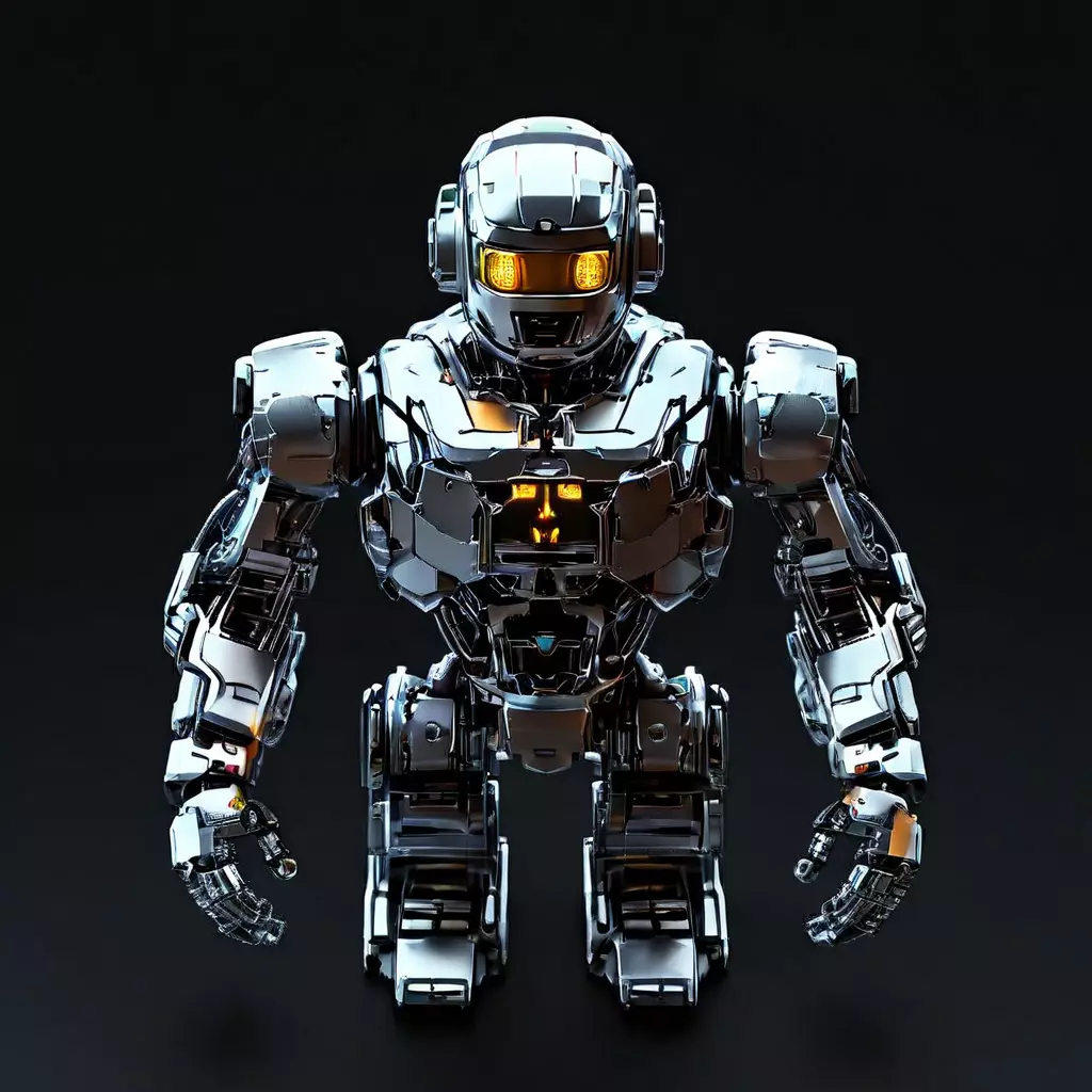 SciFi Heavy Combat Robot Mech Low-poly 3D model_0