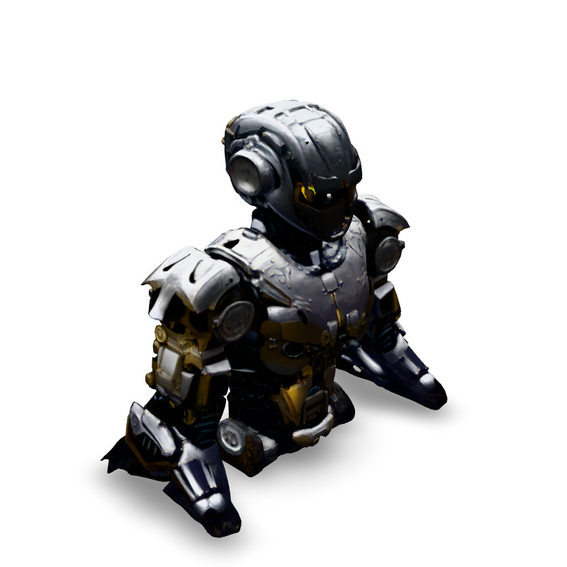 Scifi Robot Warrior Advanced Mech Model Low-poly 3D model_2