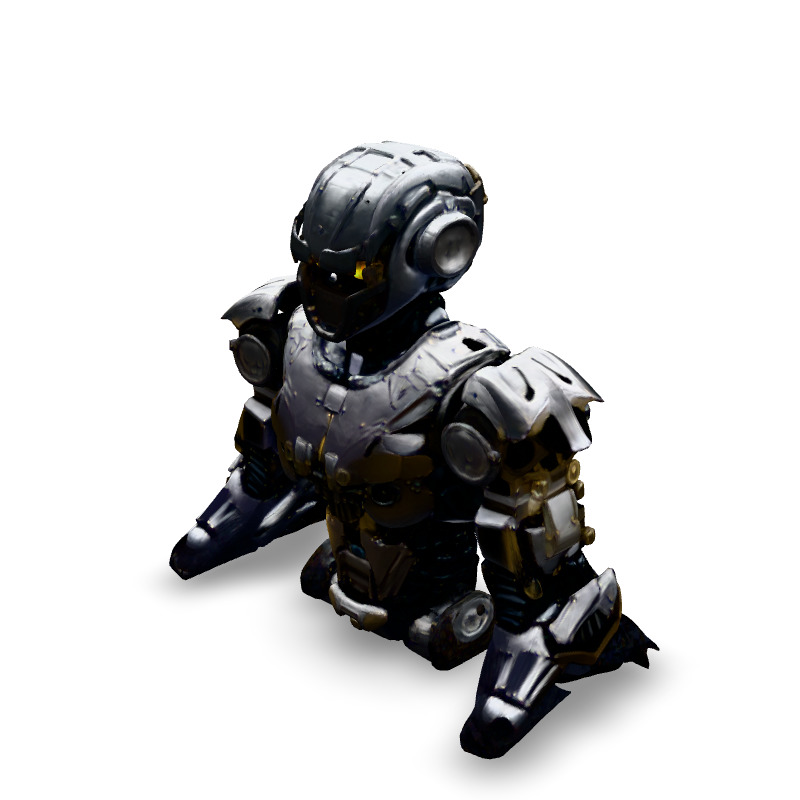 Scifi Robot Warrior Advanced Mech Model Low-poly 3D model_1
