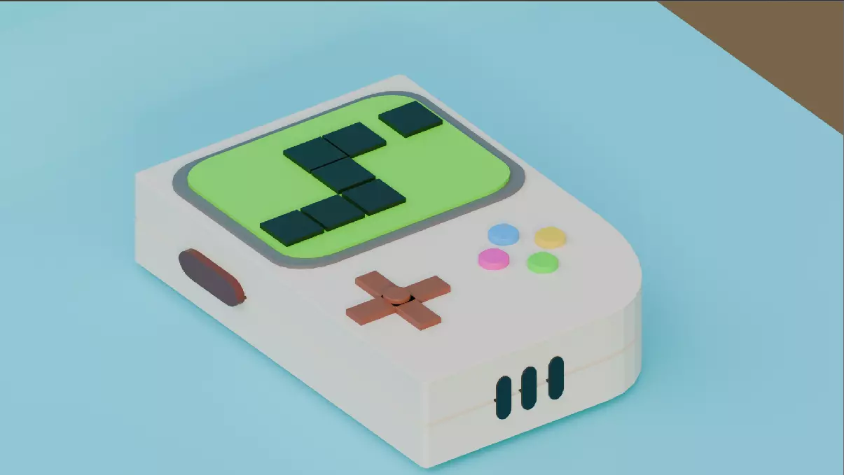 Retro Handheld Game Console Free low-poly 3D model
