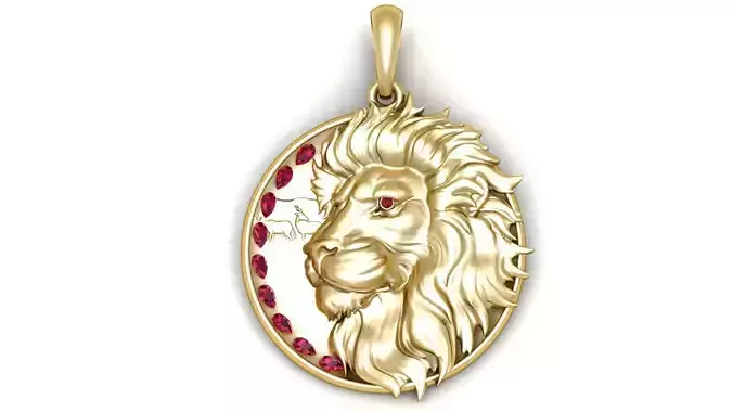 lion pendant 3D printable model 