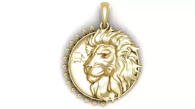 zodiac leo jewelry 3D printable model 
