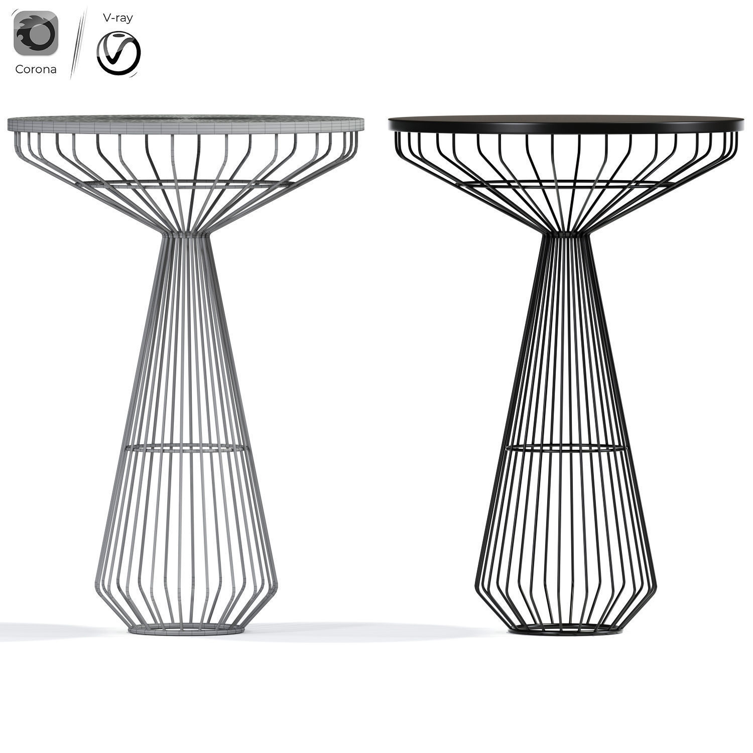 Desi Bar Counter Stool Table 3D model_3