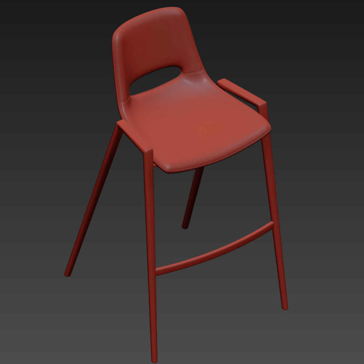Desi Bar Counter Stool Table 3D model_5