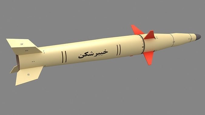 Kheibar Shekan-2 Iranian Ballistic Missile Low-poly 3D model
