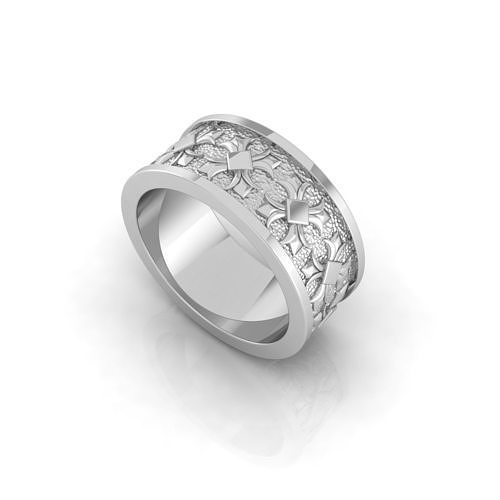 Medieval Cross Pattern Ring  3D print model