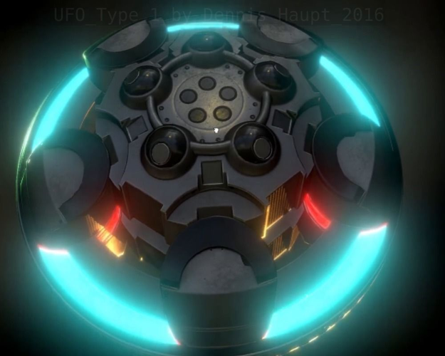 UFO Type 1 Animated and Game Ready Low-poly 3D model