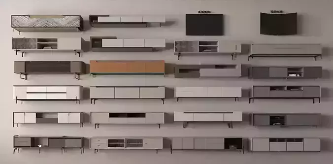 TV Cabinet 3D Furniture for Interior Design 087 3D model