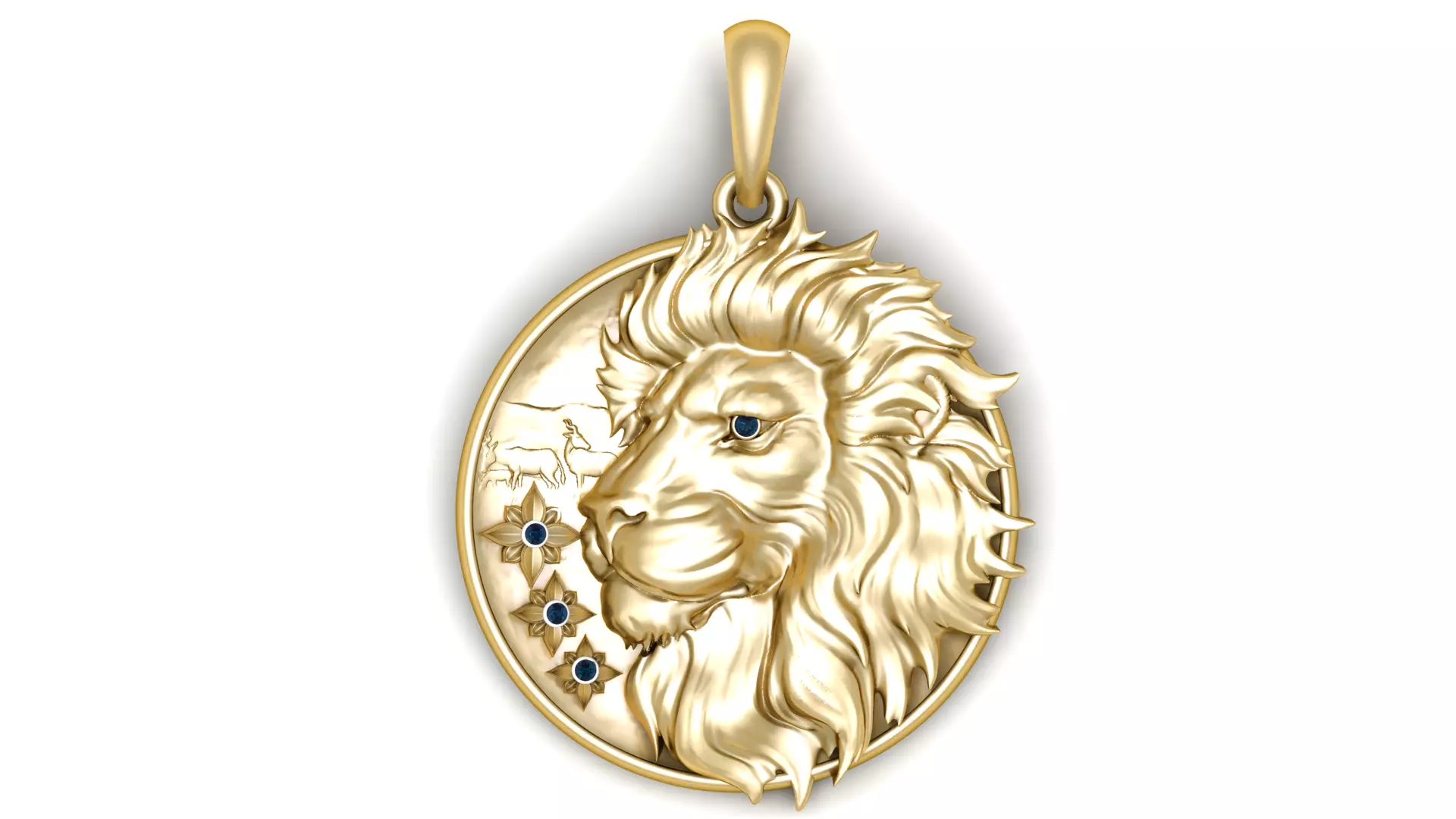 luxury lion jewelry 3D printable model 3D print model