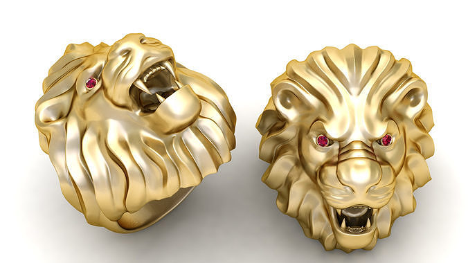 lion head ring  3D print model