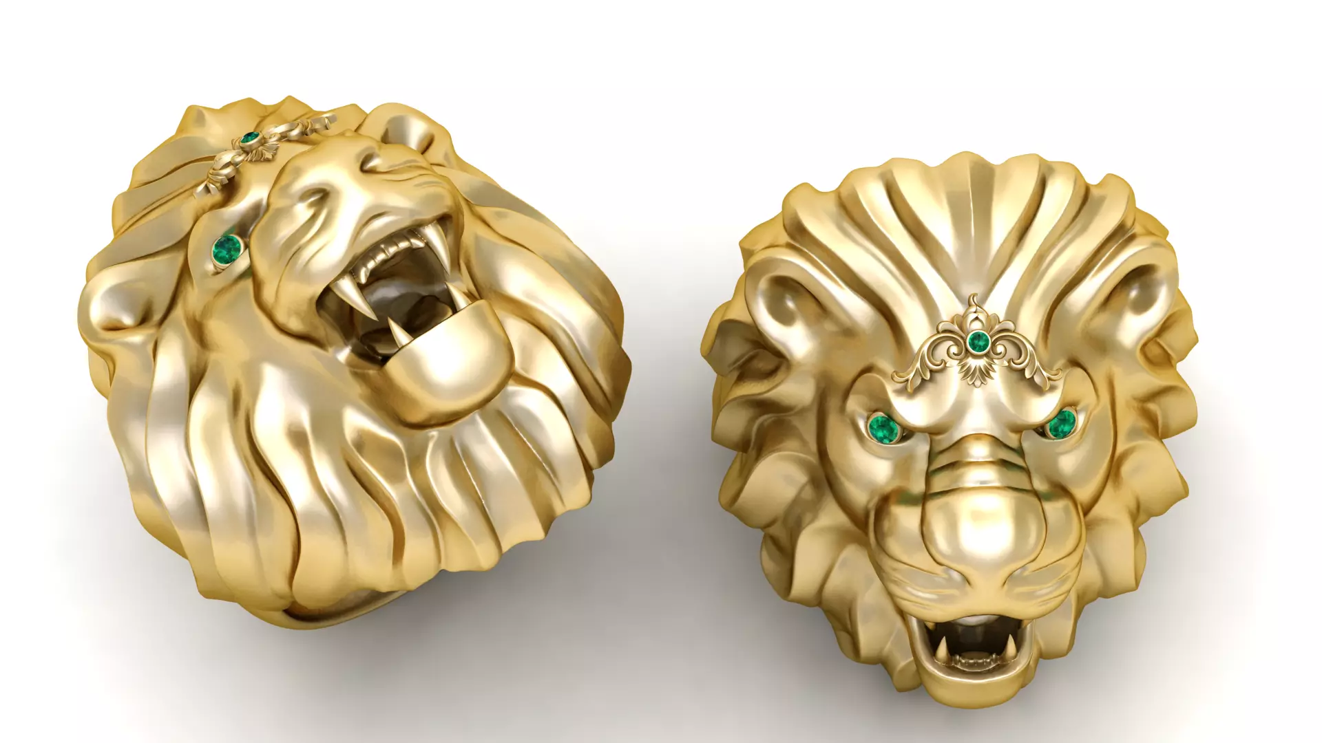 roaring lion ring 3D printable model 3D print model