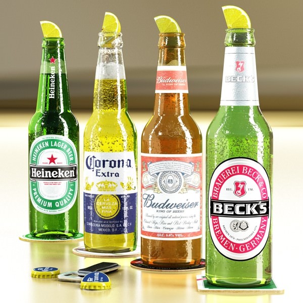 Beers Bottles 3D model_2