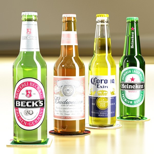 Beers Bottles 3D model_3