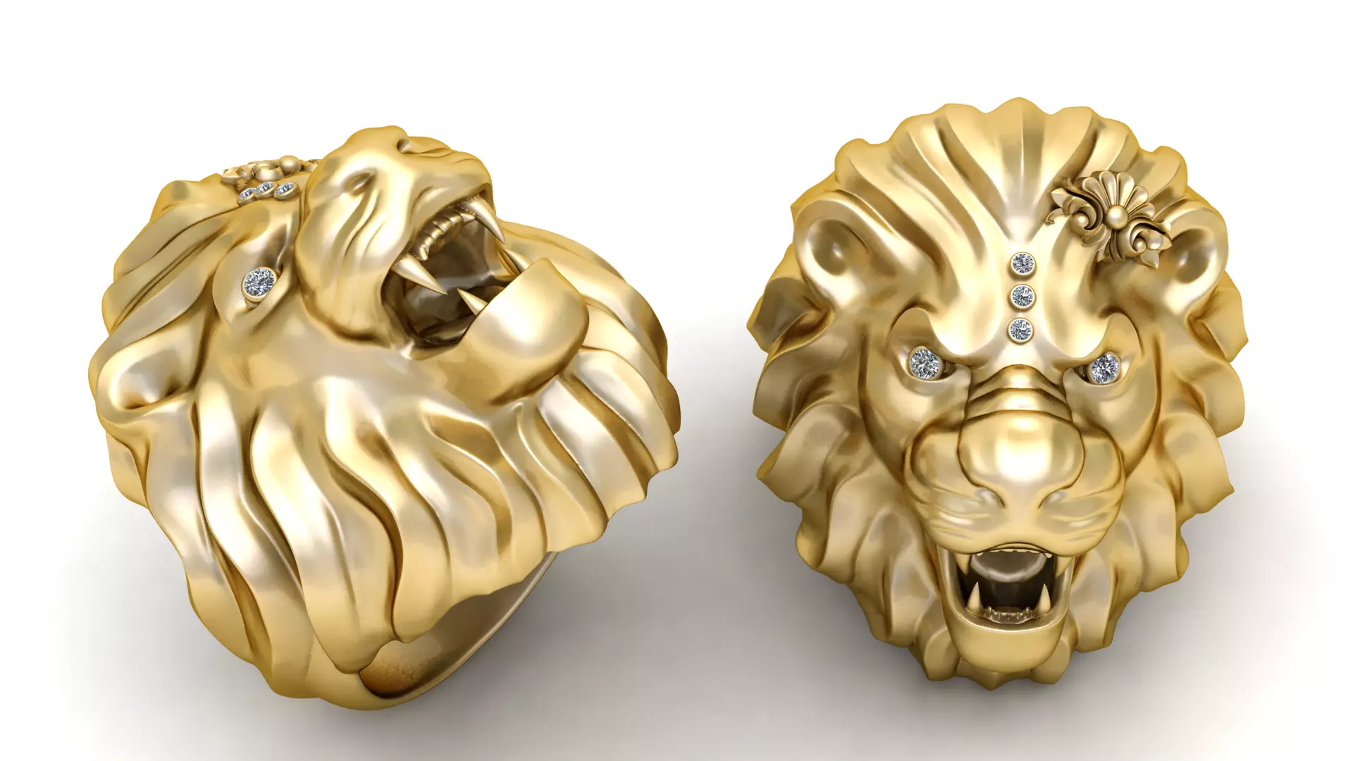 lion head ring 3D printable model 3D print model