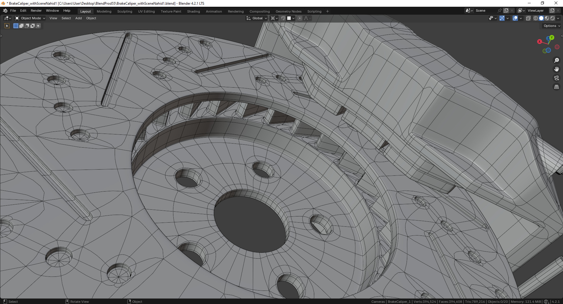 Vortex-X Brake Caliper and Brake Disc 3D model_13