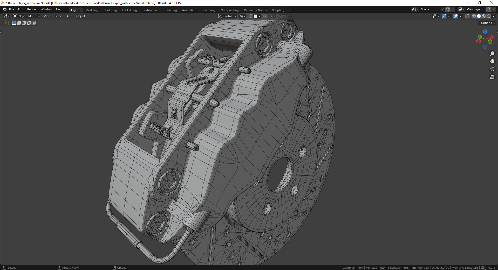 Vortex-X Brake Caliper and Brake Disc 3D model_7