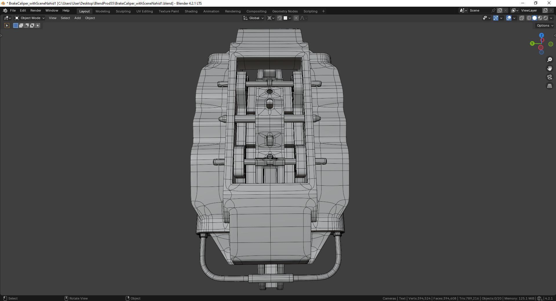 Vortex-X Brake Caliper and Brake Disc 3D model_8