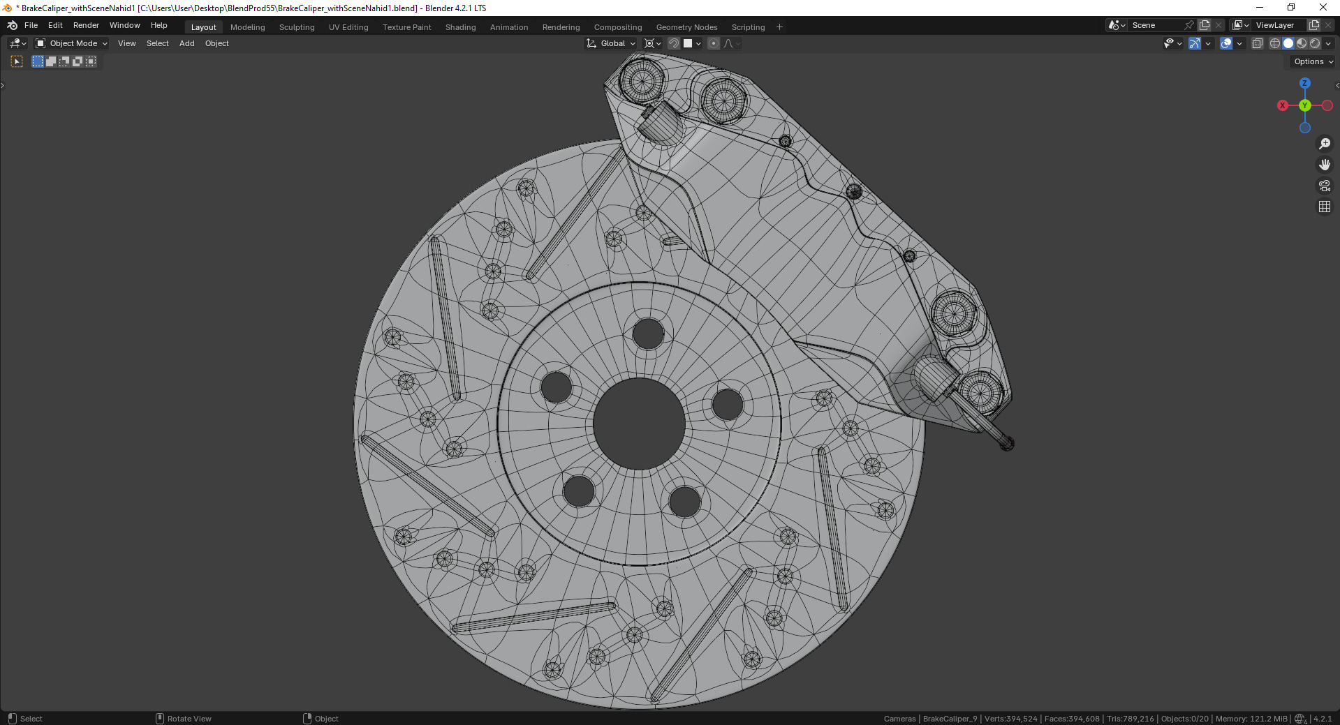 Vortex-X Brake Caliper and Brake Disc 3D model_14