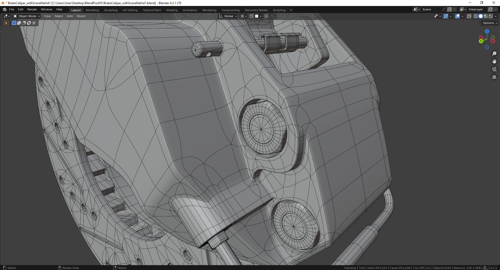 Vortex-X Brake Caliper and Brake Disc 3D model_10