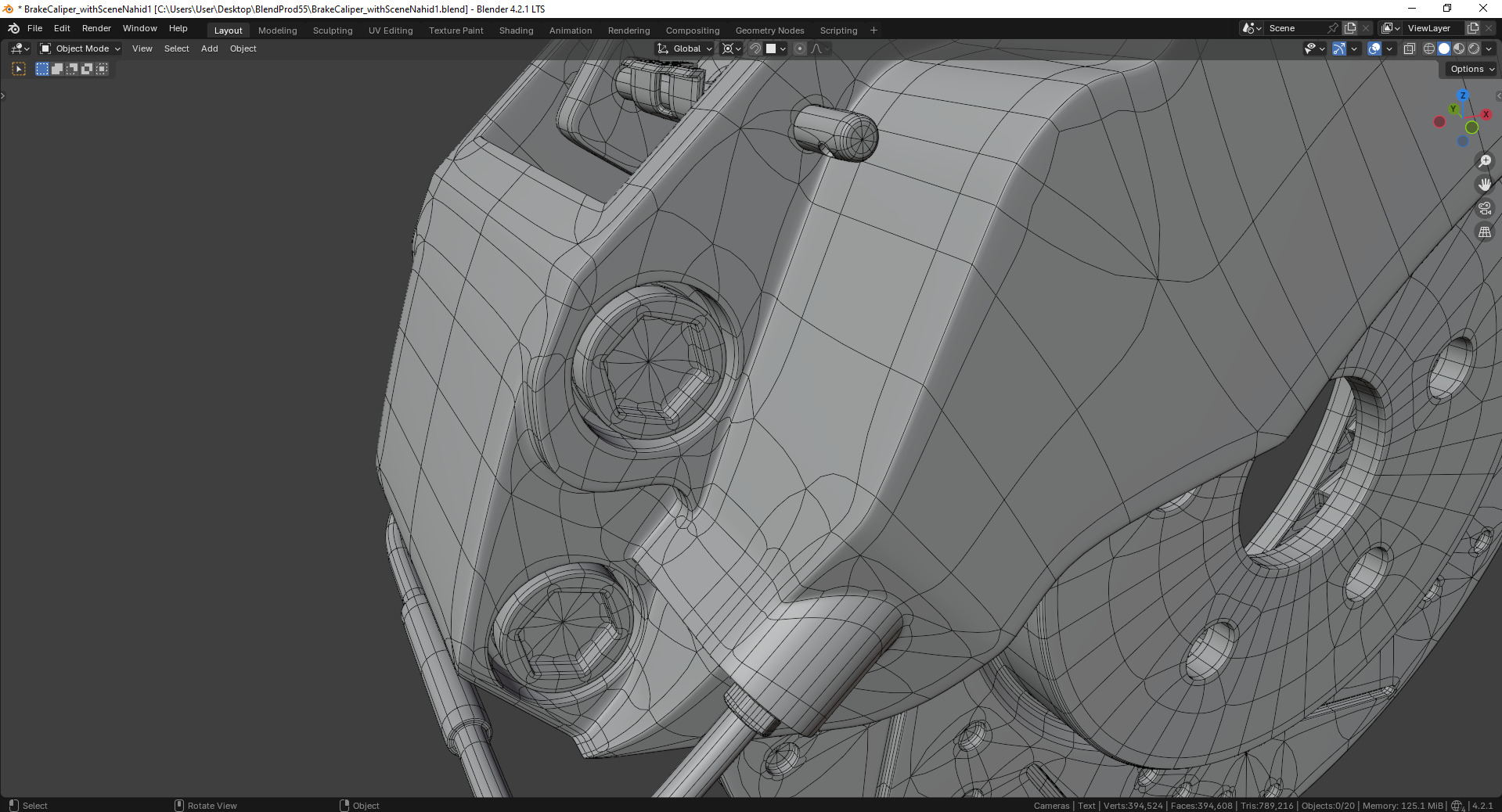Vortex-X Brake Caliper and Brake Disc 3D model_9