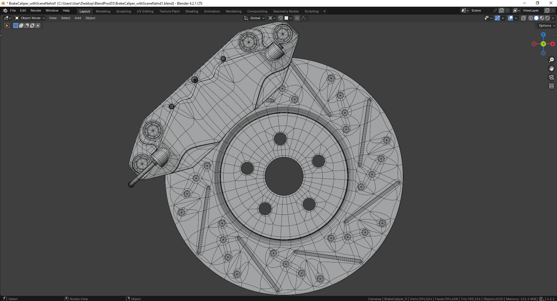 Vortex-X Brake Caliper and Brake Disc 3D model_15