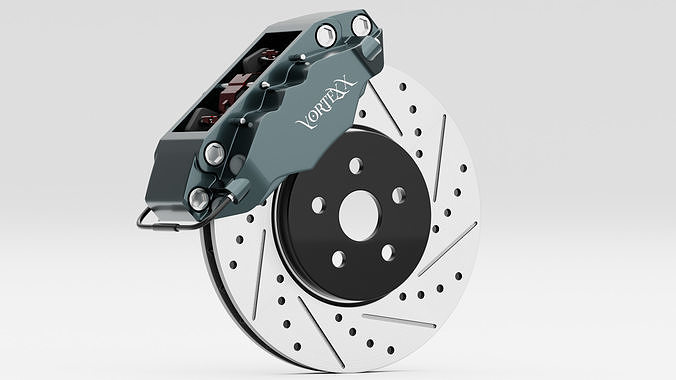 Vortex-X Brake Caliper and Brake Disc 3D model