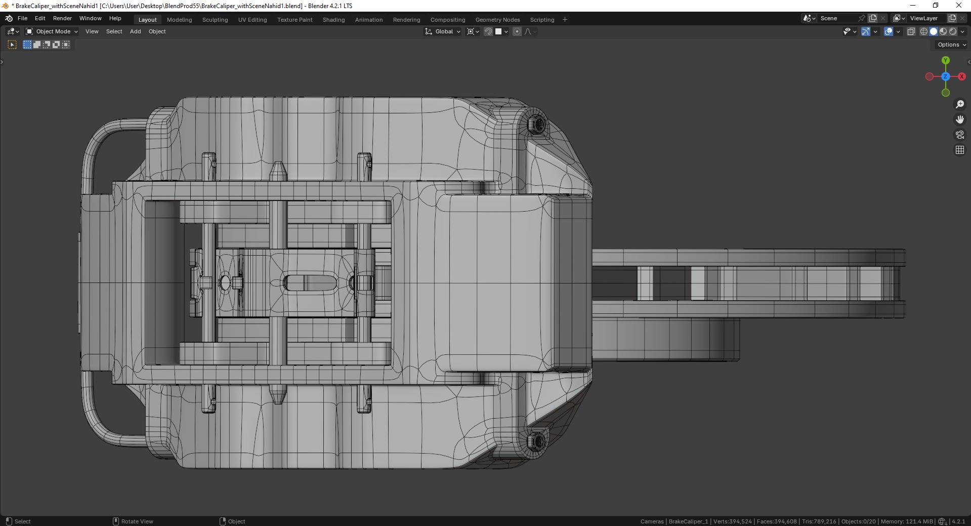 Vortex-X Brake Caliper and Brake Disc 3D model_11