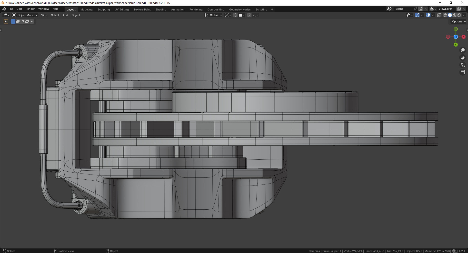 Vortex-X Brake Caliper and Brake Disc 3D model_12