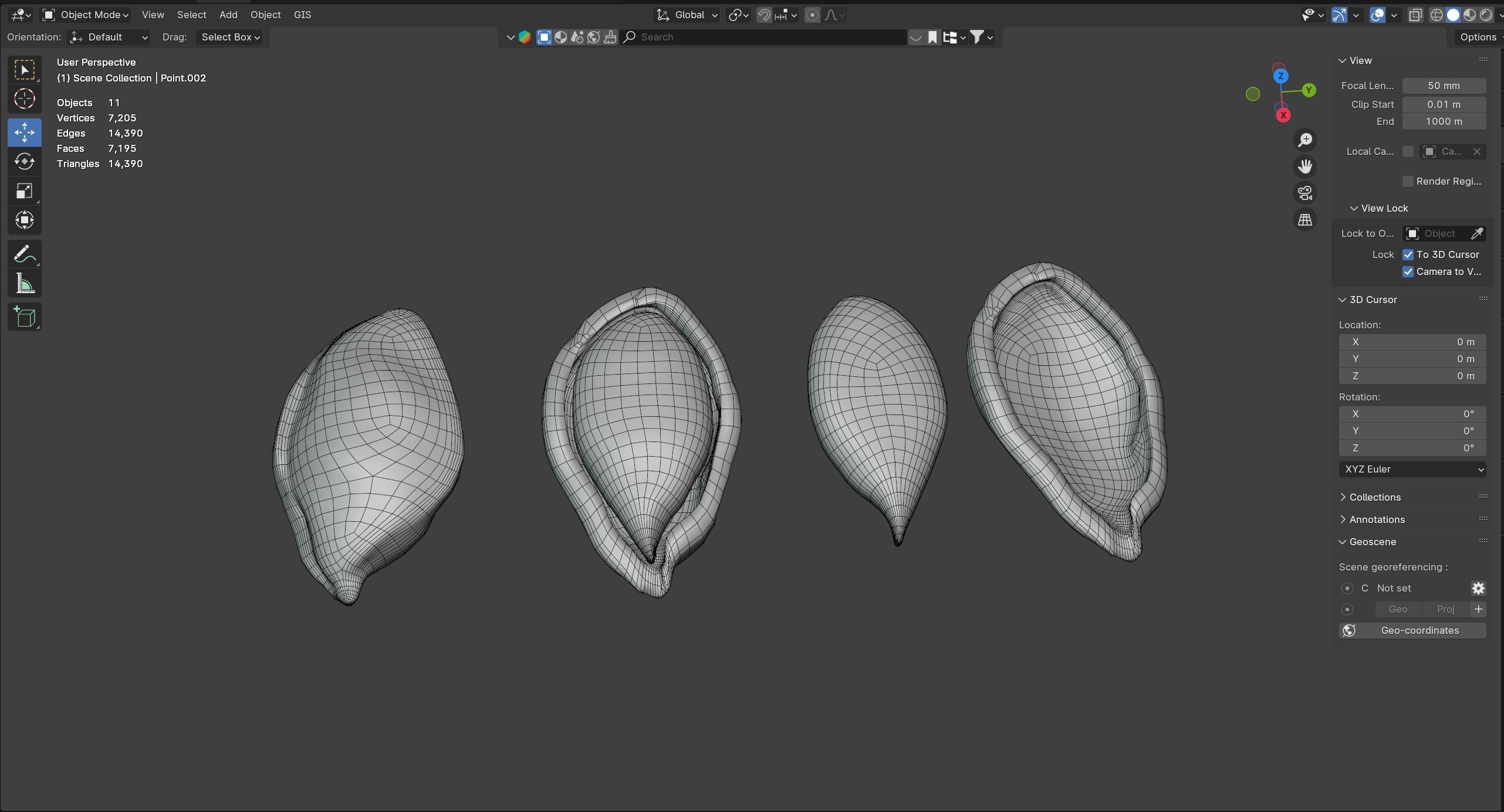 Plum Seed  Low-poly 3D model_8