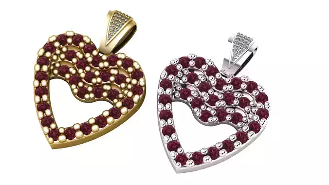 heart pendant 3D printable model 