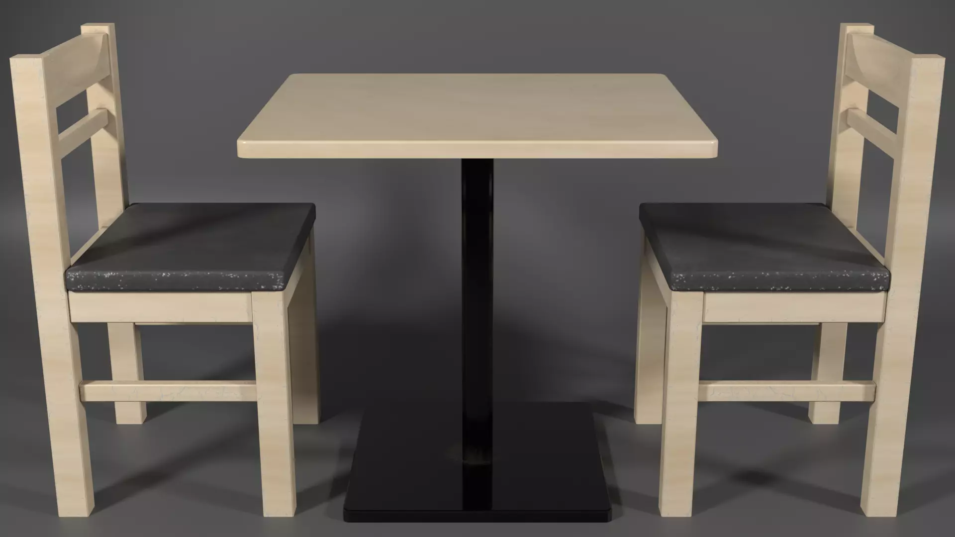 Table and Chair Set Low-poly 3D model