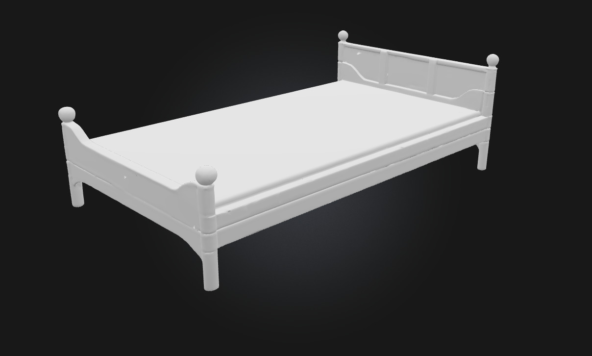 Wooden Bed Frame  Classic Rustic Bedroom Furniture 3D model_6