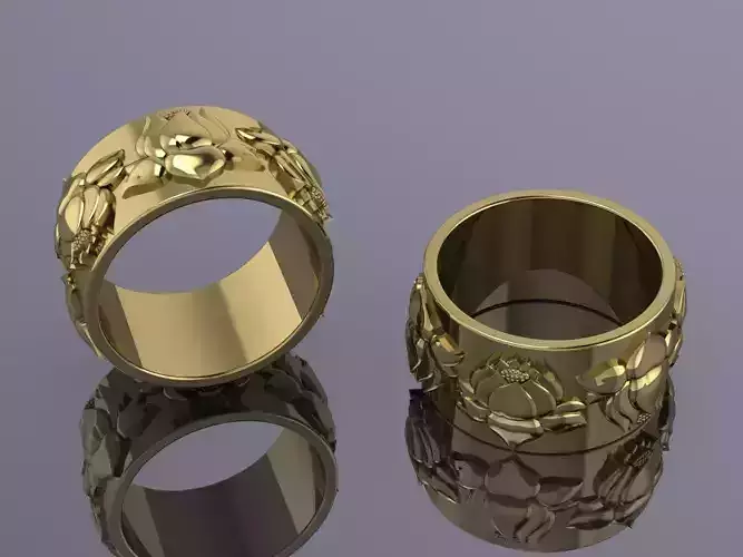 Jewelry Water Lily Ring Gold MK-078