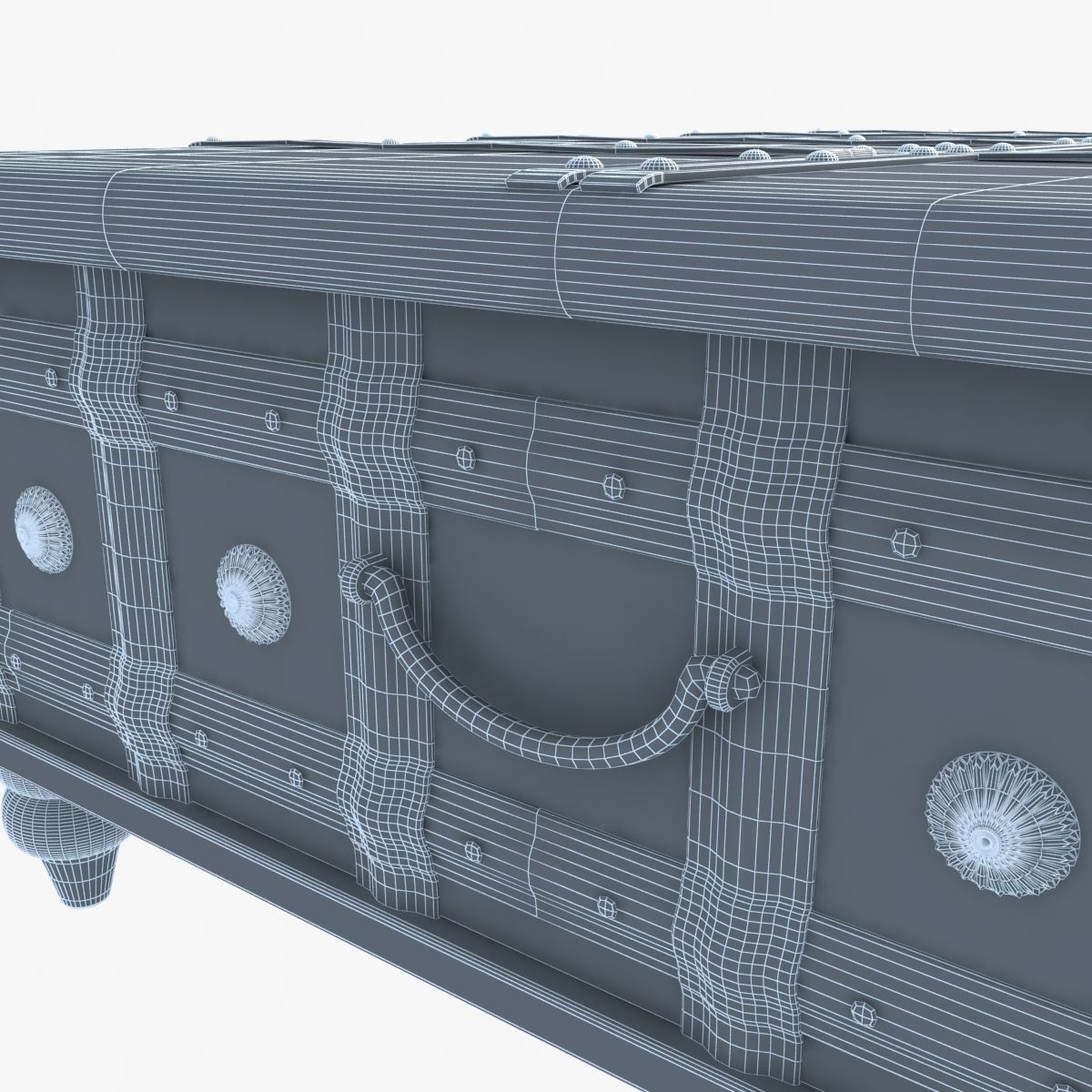 distressed trunk coffee table 3D model_9