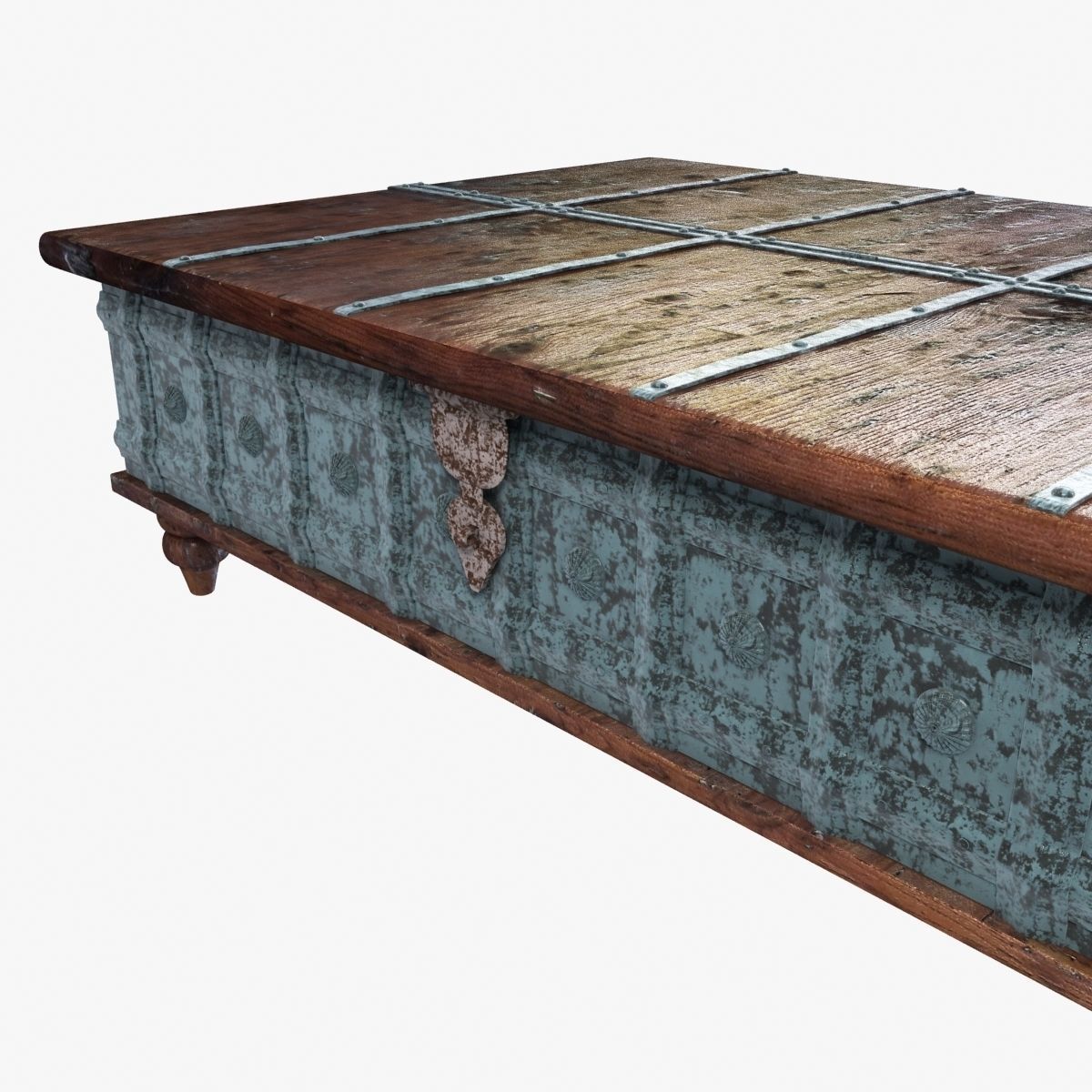 distressed trunk coffee table 3D model_1