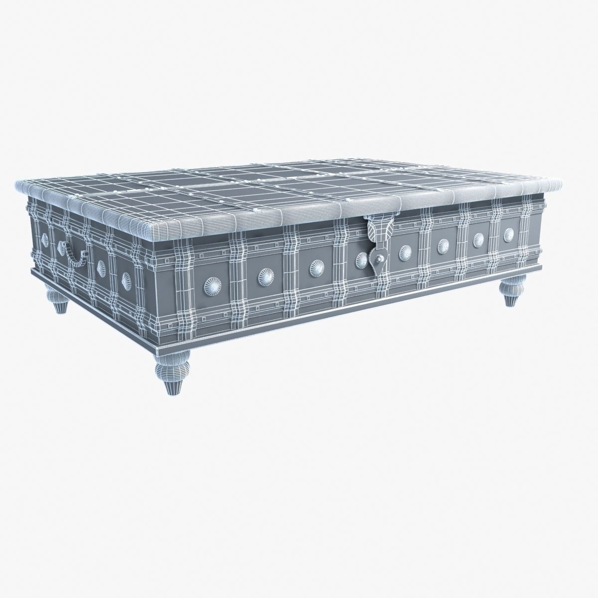 distressed trunk coffee table 3D model_6